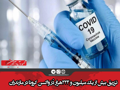 تزریق بیش از یک میلیون و ۲۲۴هزار دُز واکسن کرونا در مازندران