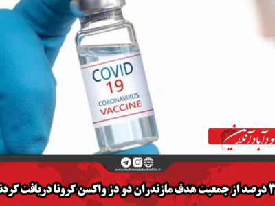 ۳۰درصد از جمعیت هدف مازندران دو دز واکسن کرونا دریافت کردند
