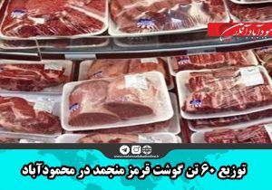 توزیع ۶۰ تن گوشت قرمز منجمد در محمودآباد 