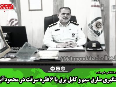 دستگیری سارق سیم و کابل برق با ۶ فقره سرقت در محمودآباد