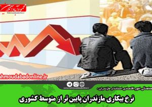 نرخ بیکاری مازندران پایین‌ تر از متوسط کشوری