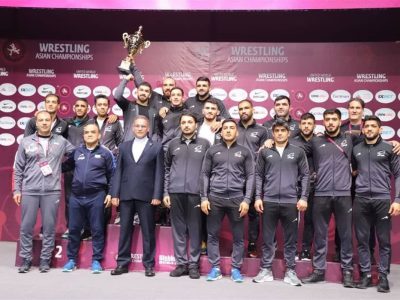 قهرمانی مقتدرانه تیم ملّی کشتی آزاد در رقابت های آسیایی قرقیزستان