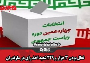 فعال بودن ۳ هزار و ۲۲۹ شعبه اخذ رای در مازندران