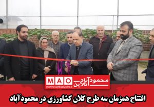 افتتاح همزمان سه طرح کلان کشاورزی در محمودآباد