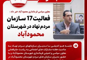 فعالیت 17 سازمان مردم نهاد در شهرستان محمودآباد