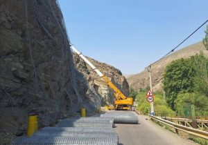 جاده هراز با تورسنگ ایمن می‌شود